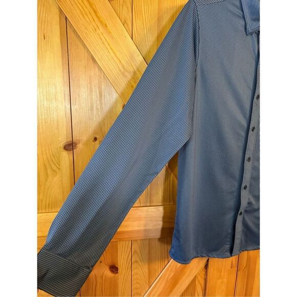 Travis Mathew  Shirt Mens Medium Blue Plaid Long Sleeve Button Down (8083) - Picture 2 of 7